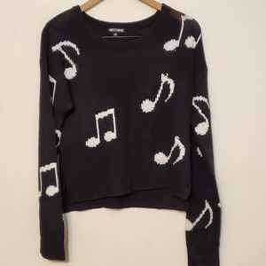 Hot Topic Open Knit Music Note Sweater 